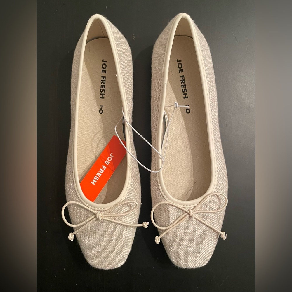 Joe Fresh Women's Cream Bow Flats